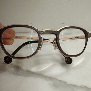 L.a.Eyeworks Stylish Gold and taupe/brown glasses frames